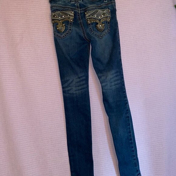 NWOT Rebel & Soul Size 3 Junior Embellished Designer Skinny Jeans Button… - Picture 8 of 12